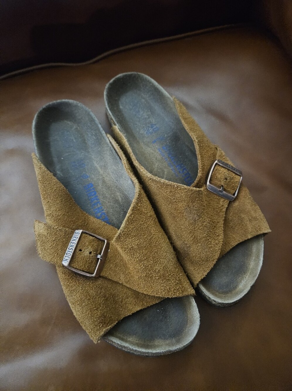 Birkenstock Arosa Brown Suede Open Toe Sandals Clogs Size 40 - Picture 2 of 6